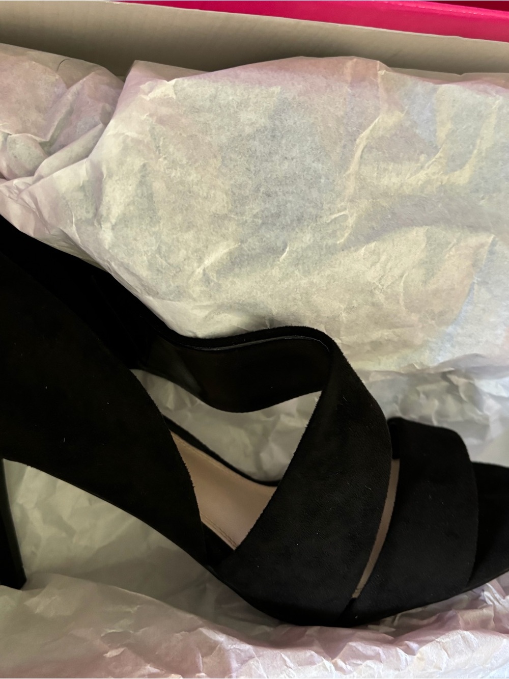 Women’s Black Suede Open-Toe Block Heel Sandals